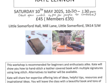 Malmesbury Textile Group Workshop - Leather Bound Books with Kate Lennon